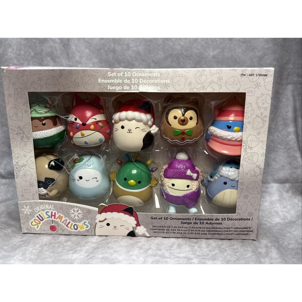 Squishmallow Christmas Set‎ of 10 Ornaments by Kurt Adler Original New NIB
